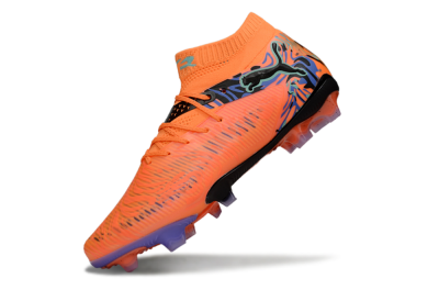 Men's Puma Future 8 Ultimate FG Firm Ground Low-Tops Football Boots - Orange/Blue/Black