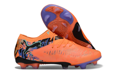 Men's Puma Future 8 Ultimate FG Firm Ground Low-Tops Football Boots - Orange/Blue/Black