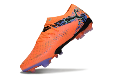 Men's Puma Future 8 Ultimate FG Firm Ground Low-Tops Football Boots - Orange/Blue/Black