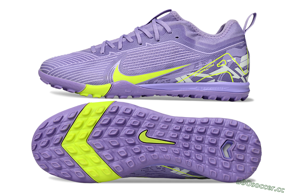 Unisex Nike Air Zoom Mercurial Vapor 16 Pro TF Artificial Turf Low-Tops Football Shoes - Purple/Yellow/White 1
