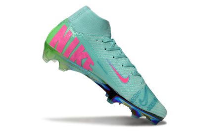 Unisex Nike Air Zoom Mercurial Superfly 10 Elite FG Firm Ground High-Tops Football Boots - Jade/Pink/Gold