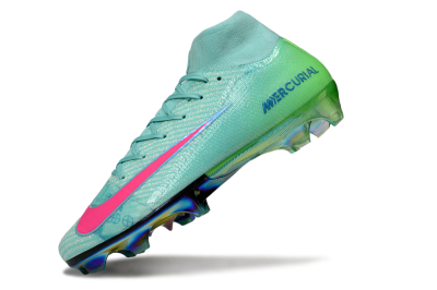 Unisex Nike Air Zoom Mercurial Superfly 10 Elite FG Firm Ground High-Tops Football Boots - Jade/Pink/Gold