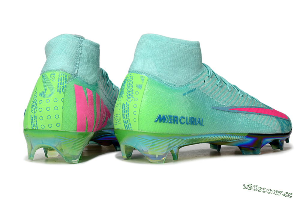 Unisex Nike Air Zoom Mercurial Superfly 10 Elite FG Firm Ground High-Tops Football Boots - Jade/Pink/Gold 6