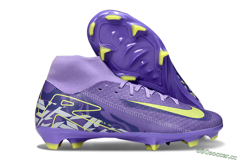 Men's Nike Air Zoom Mercurial Superfly 10 Academy FG Firm Ground High-Tops Football Boots - Purple/Yellow/White 2