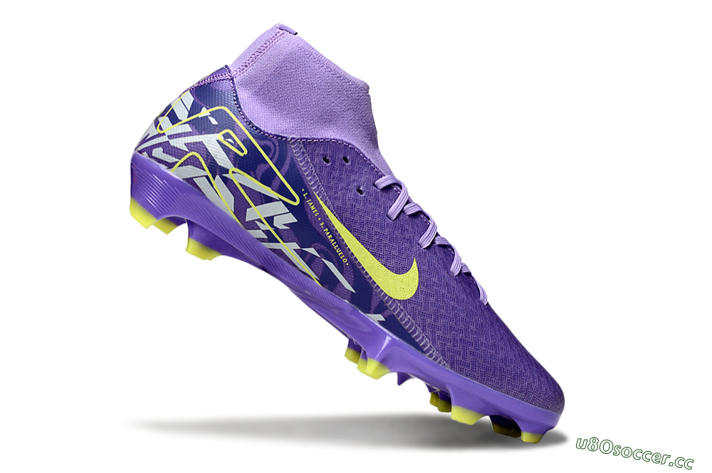 Men's Nike Air Zoom Mercurial Superfly 10 Academy FG Firm Ground High-Tops Football Boots - Purple/Yellow/White 4