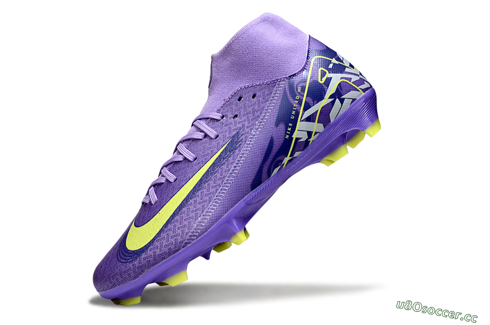 Men's Nike Air Zoom Mercurial Superfly 10 Academy FG Firm Ground High-Tops Football Boots - Purple/Yellow/White 5