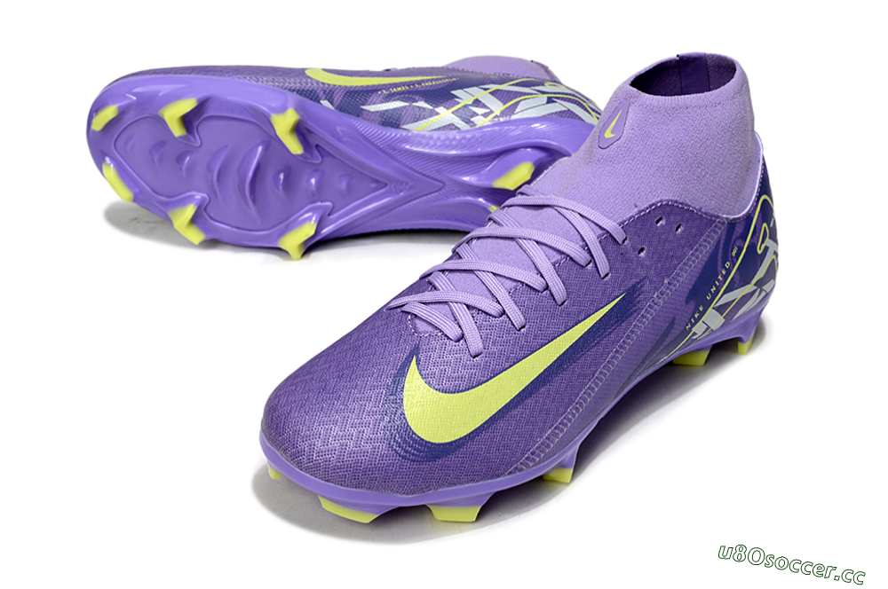 Men's Nike Air Zoom Mercurial Superfly 10 Academy FG Firm Ground High-Tops Football Boots - Purple/Yellow/White 3