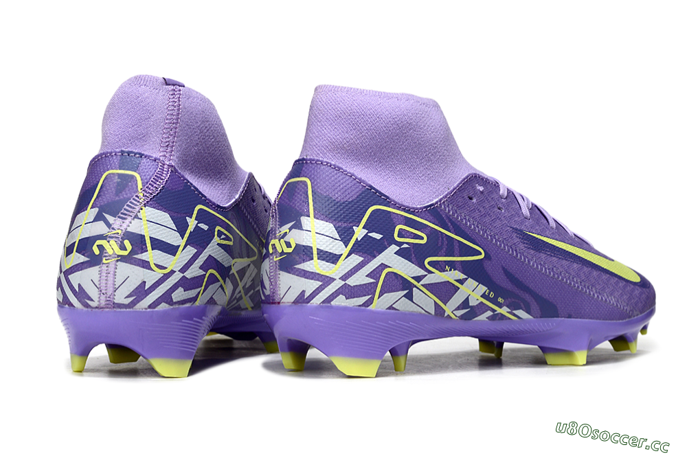 Men's Nike Air Zoom Mercurial Superfly 10 Academy FG Firm Ground High-Tops Football Boots - Purple/Yellow/White 6