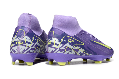 Men's Nike Air Zoom Mercurial Superfly 10 Academy FG Firm Ground High-Tops Football Boots - Purple/Yellow/White