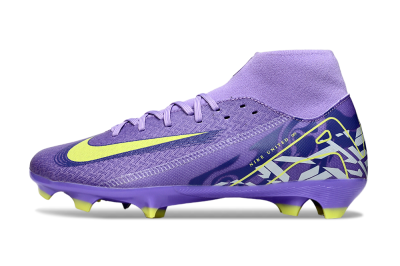 Men's Nike Air Zoom Mercurial Superfly 10 Academy FG Firm Ground High-Tops Football Boots - Purple/Yellow/White