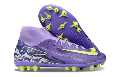Men's Nike Air Zoom Mercurial Superfly 10 Academy AG Artificial Grass High-Tops Football Boots - Purple/Yellow/White