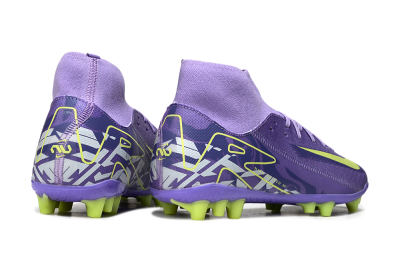 Men's Nike Air Zoom Mercurial Superfly 10 Academy AG Artificial Grass High-Tops Football Boots - Purple/Yellow/White