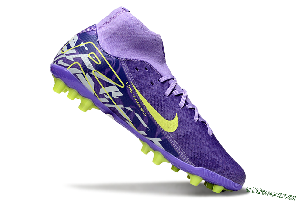 Men's Nike Air Zoom Mercurial Superfly 10 Academy AG Artificial Grass High-Tops Football Boots - Purple/Yellow/White 4