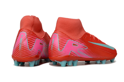 Men's Nike Air Zoom Mercurial Superfly 10 Academy AG Artificial Grass High-Tops Football Boots - Red/Jade/Pink