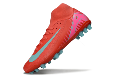 Men's Nike Air Zoom Mercurial Superfly 10 Academy AG Artificial Grass High-Tops Football Boots - Red/Jade/Pink