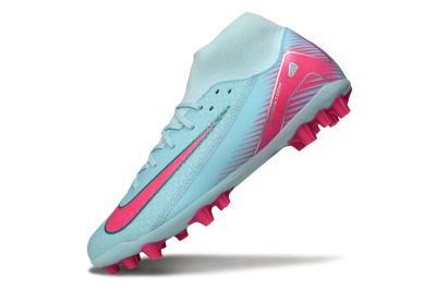 Men's Nike Air Zoom Mercurial Superfly 10 Academy AG Artificial Grass High-Tops Football Boots - Jade/Pink/Silver