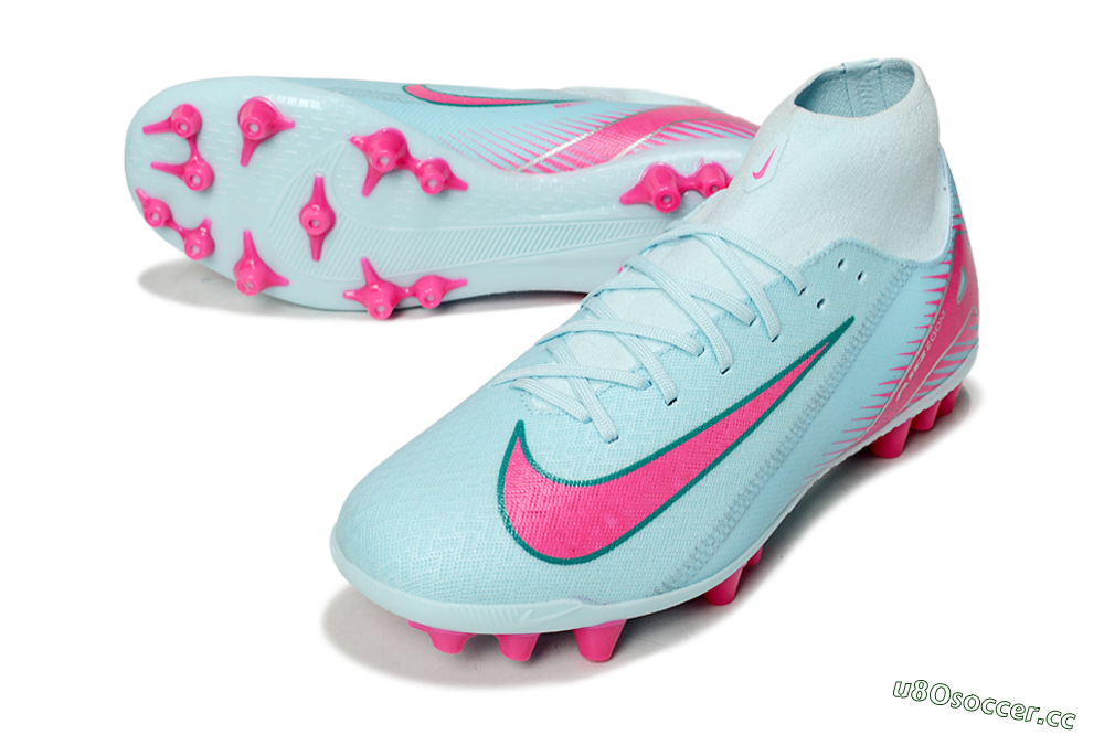 Men's Nike Air Zoom Mercurial Superfly 10 Academy AG Artificial Grass High-Tops Football Boots - Jade/Pink/Silver 3