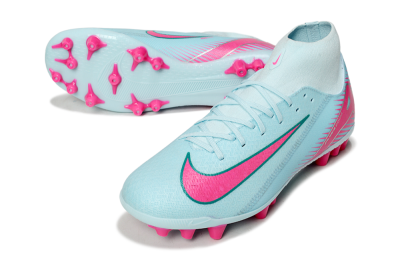 Men's Nike Air Zoom Mercurial Superfly 10 Academy AG Artificial Grass High-Tops Football Boots - Jade/Pink/Silver