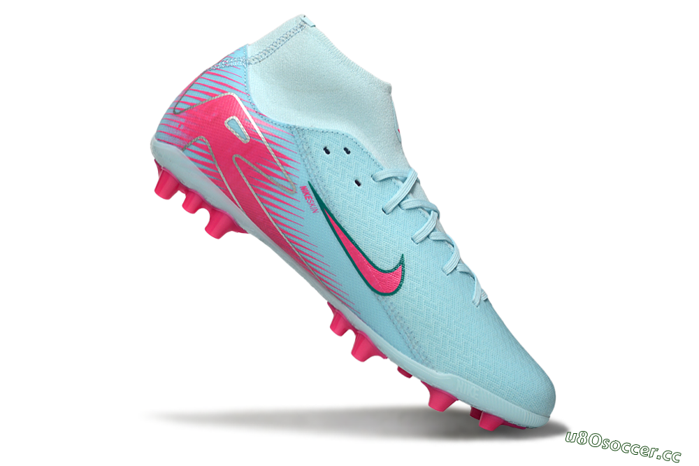 Men's Nike Air Zoom Mercurial Superfly 10 Academy AG Artificial Grass High-Tops Football Boots - Jade/Pink/Silver 4