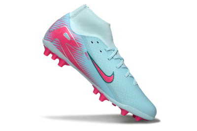 Men's Nike Air Zoom Mercurial Superfly 10 Academy AG Artificial Grass High-Tops Football Boots - Jade/Pink/Silver