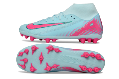 Men's Nike Air Zoom Mercurial Superfly 10 Academy AG Artificial Grass High-Tops Football Boots - Jade/Pink/Silver