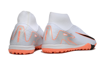 Men's Nike Air Zoom Mercurial Superfly 10 Academy TF Artificial Turf High-Tops Football Shoes - White/Black/Orange/Silver