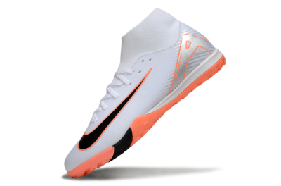Men's Nike Air Zoom Mercurial Superfly 10 Academy TF Artificial Turf High-Tops Football Shoes - White/Black/Orange/Silver