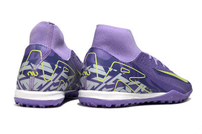 Men's Nike Air Zoom Mercurial Superfly 10 Academy TF Artificial Turf High-Tops Football Shoes - Purple/Yellow/White