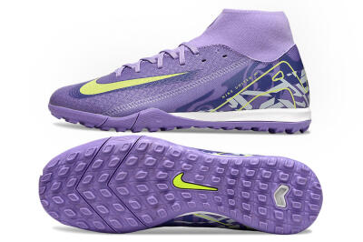 Men's Nike Air Zoom Mercurial Superfly 10 Academy TF Artificial Turf High-Tops Football Shoes - Purple/Yellow/White