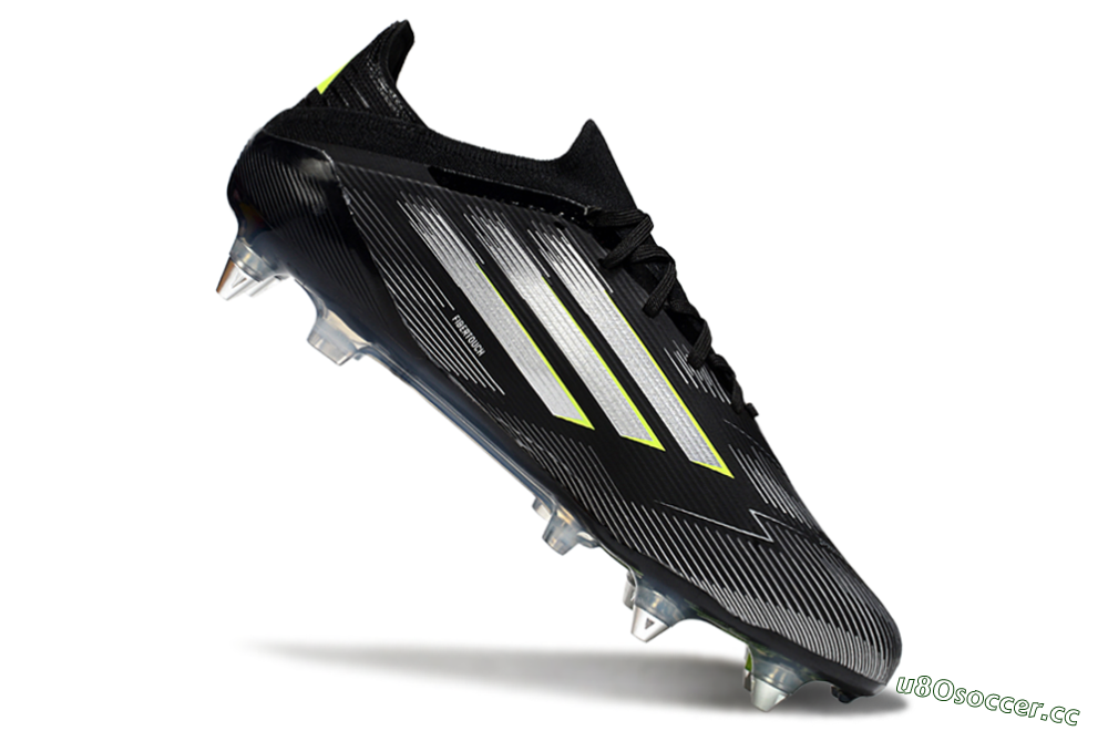 Men's Adidas F50 Elite SG Soft Ground Low-Tops Football Boots - Black/Silver/Yellow 4