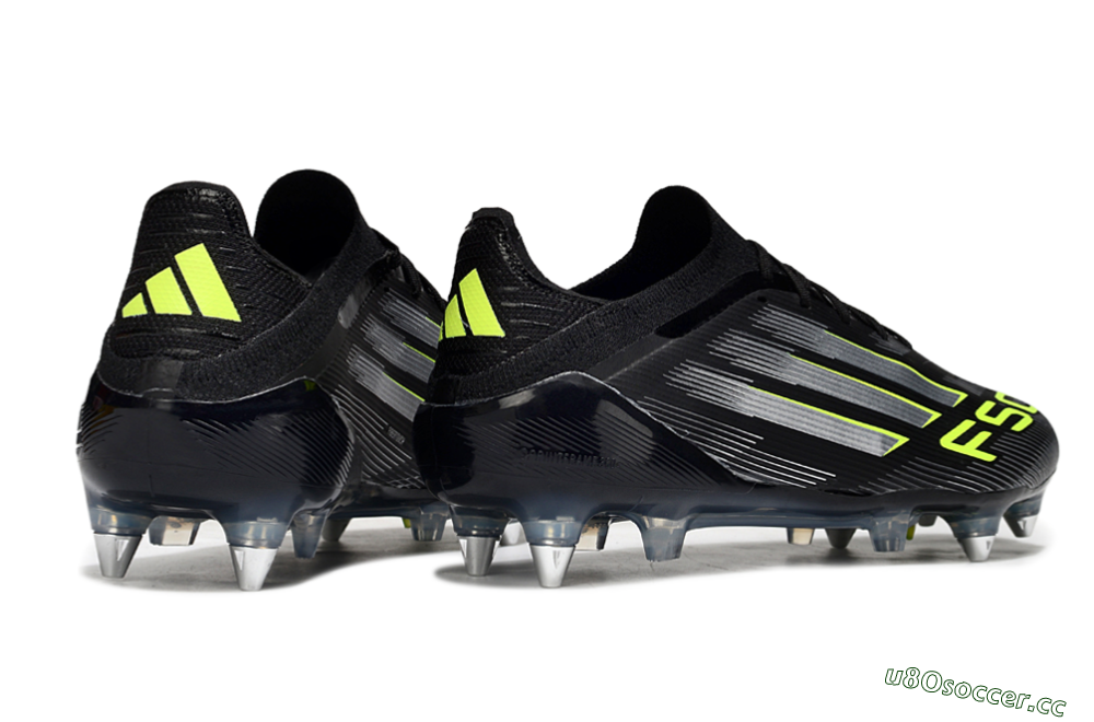 Men's Adidas F50 Elite SG Soft Ground Low-Tops Football Boots - Black/Silver/Yellow 6