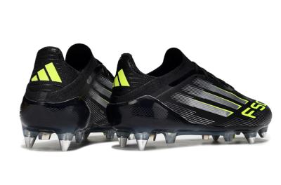 Men's Adidas F50 Elite SG Soft Ground Low-Tops Football Boots - Black/Silver/Yellow
