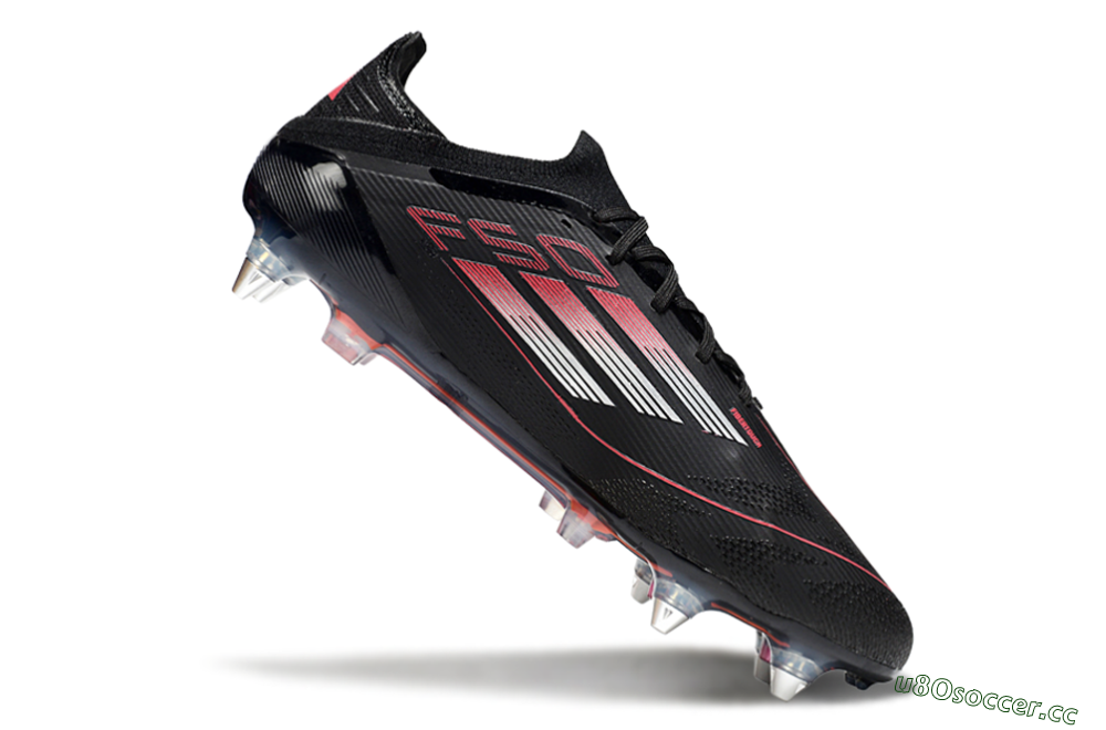 Men's Adidas F50 Elite SG Soft Ground Low-Tops Football Boots - Black/Silver/Red 4