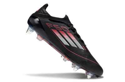Men's Adidas F50 Elite SG Soft Ground Low-Tops Football Boots - Black/Silver/Red