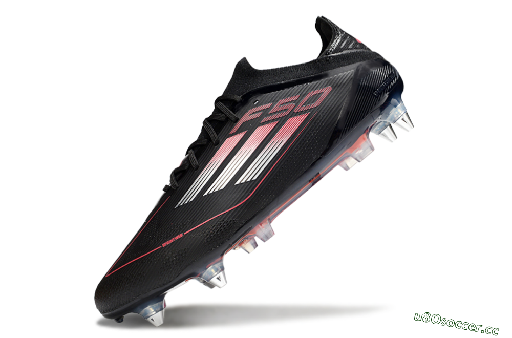 Men's Adidas F50 Elite SG Soft Ground Low-Tops Football Boots - Black/Silver/Red 5