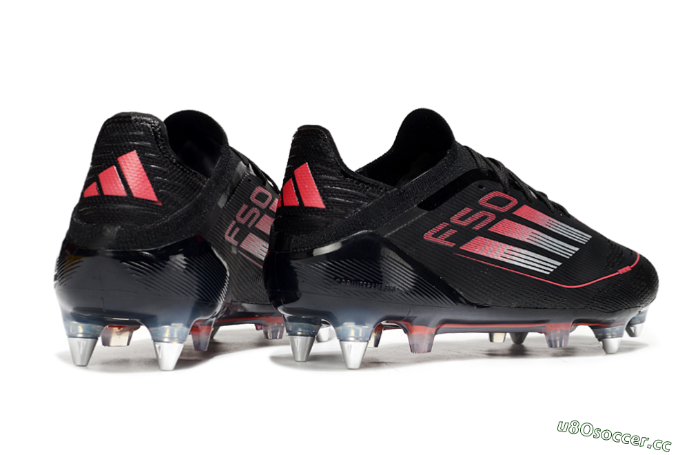 Men's Adidas F50 Elite SG Soft Ground Low-Tops Football Boots - Black/Silver/Red 6