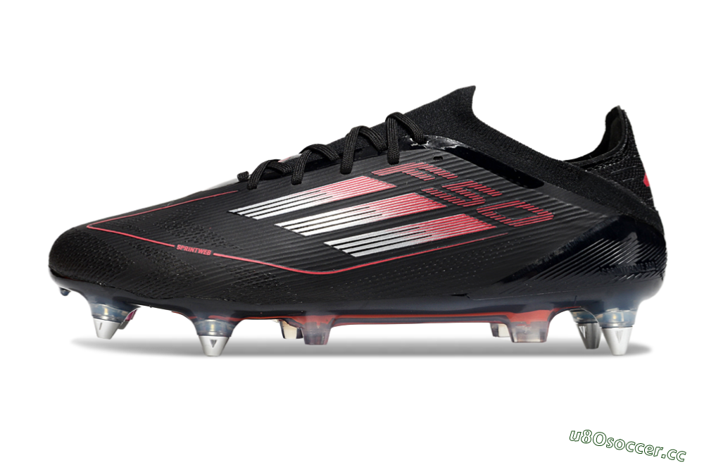 Men's Adidas F50 Elite SG Soft Ground Low-Tops Football Boots - Black/Silver/Red 0