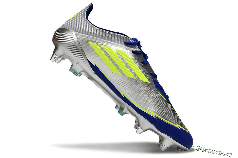 Men's Adidas F50 Elite SG Soft Ground Low-Tops Football Boots - Silver/Yellow/Blue 4