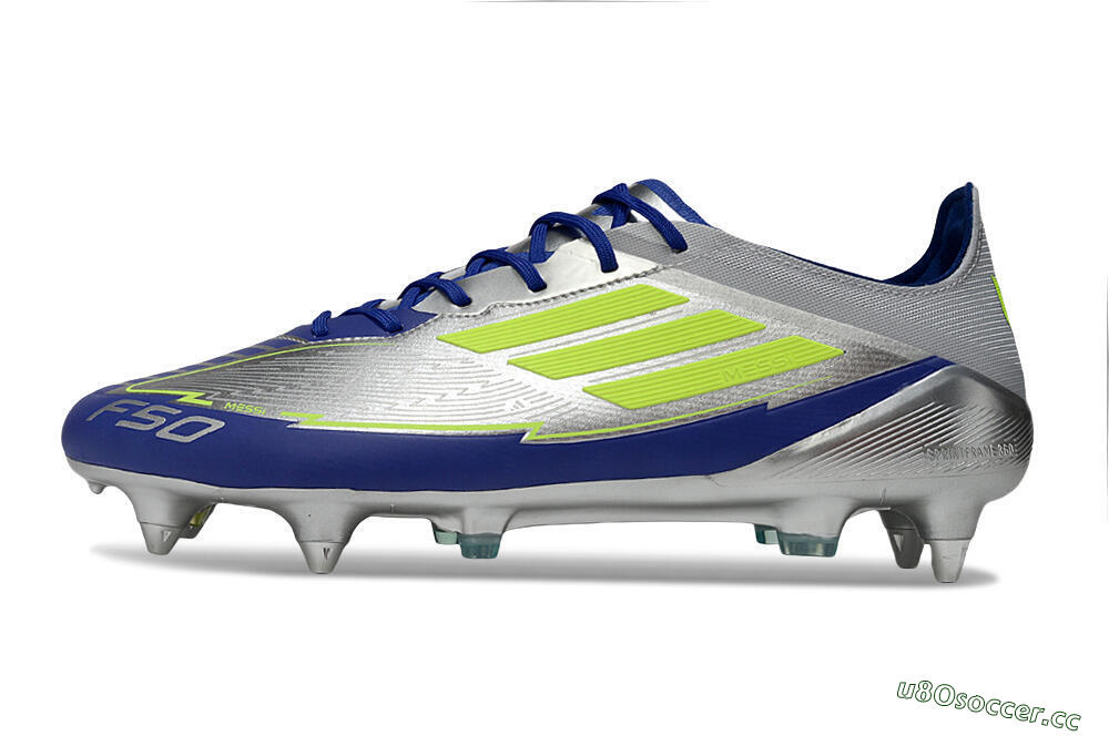 Men's Adidas F50 Elite SG Soft Ground Low-Tops Football Boots - Silver/Yellow/Blue 0