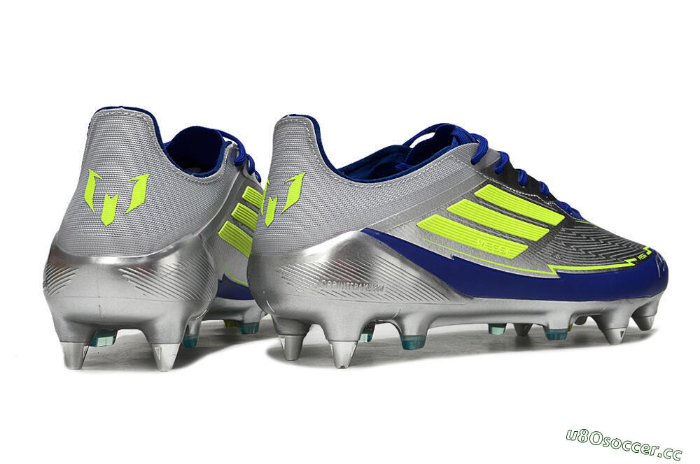 Men's Adidas F50 Elite SG Soft Ground Low-Tops Football Boots - Silver/Yellow/Blue 6