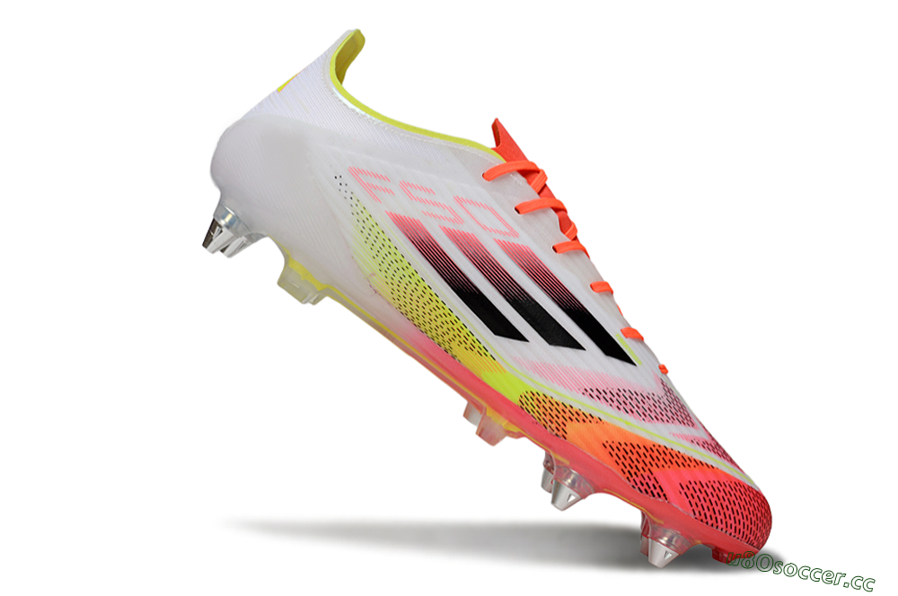 Men's Adidas F50 Elite SG Soft Ground Low-Tops Football Boots - White/Red/Yellow 4