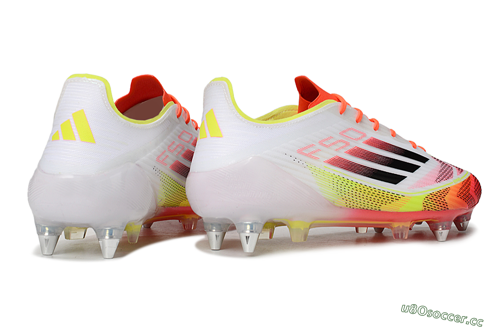 Men's Adidas F50 Elite SG Soft Ground Low-Tops Football Boots - White/Red/Yellow 6
