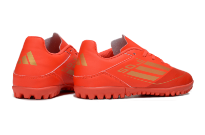 Men's Adidas F50 Club TF Artificial Turf Low-Tops Football Shoes - Red/Gold
