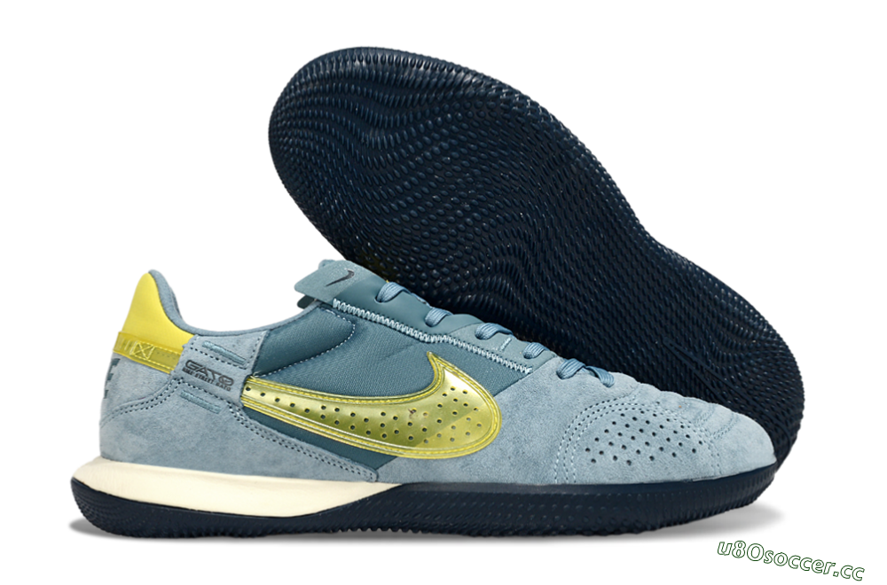 Men's Nike Street Gato IC Indoor & Futsal Low-Tops Football Shoes - Blue/Yellow 2