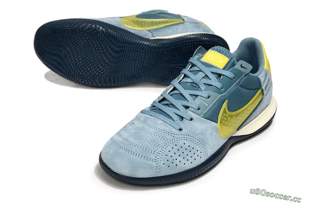 Men's Nike Street Gato IC Indoor & Futsal Low-Tops Football Shoes - Blue/Yellow 3