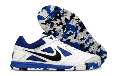 Men's Nike Lunar Gato 2 IC Indoor & Futsal Low-Tops Football Shoes - White/Blue/Black