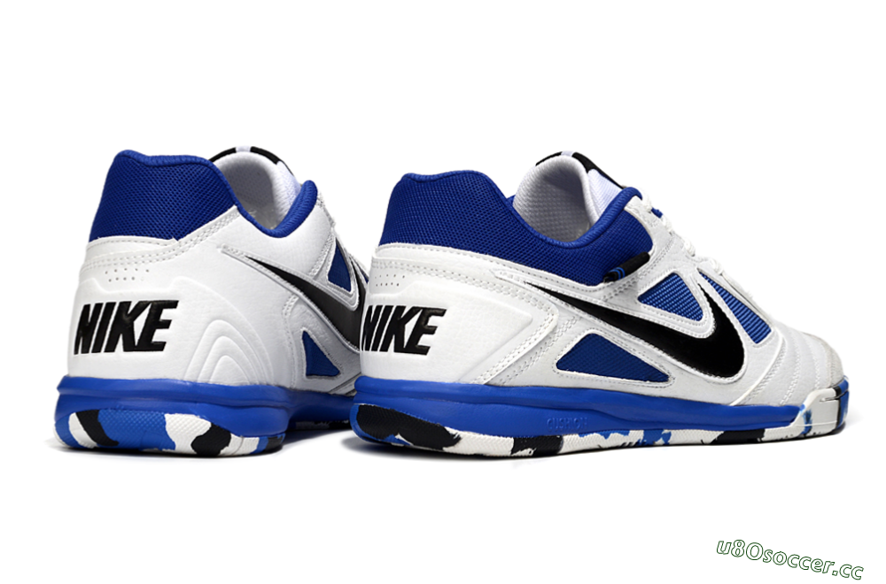 Men's Nike Lunar Gato 2 IC Indoor & Futsal Low-Tops Football Shoes - White/Blue/Black 6