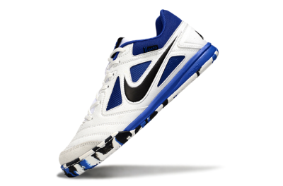 Men's Nike Lunar Gato 2 IC Indoor & Futsal Low-Tops Football Shoes - White/Blue/Black