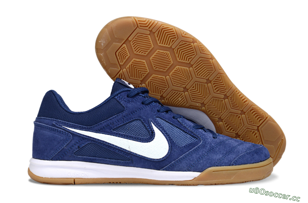 Men's Nike Lunar Gato 2 IC Indoor & Futsal Low-Tops Football Shoes - Blue/White 2