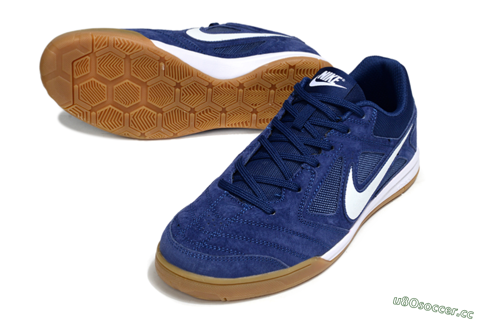 Men's Nike Lunar Gato 2 IC Indoor & Futsal Low-Tops Football Shoes - Blue/White 3